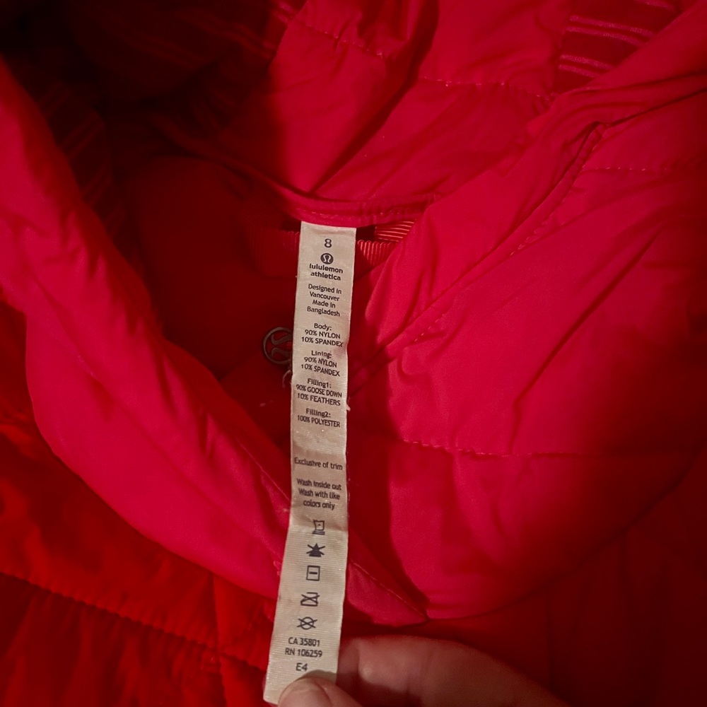 Lululemon Hot Pink Quilted Down Hoodie/Jacket - Picture 3 of 4